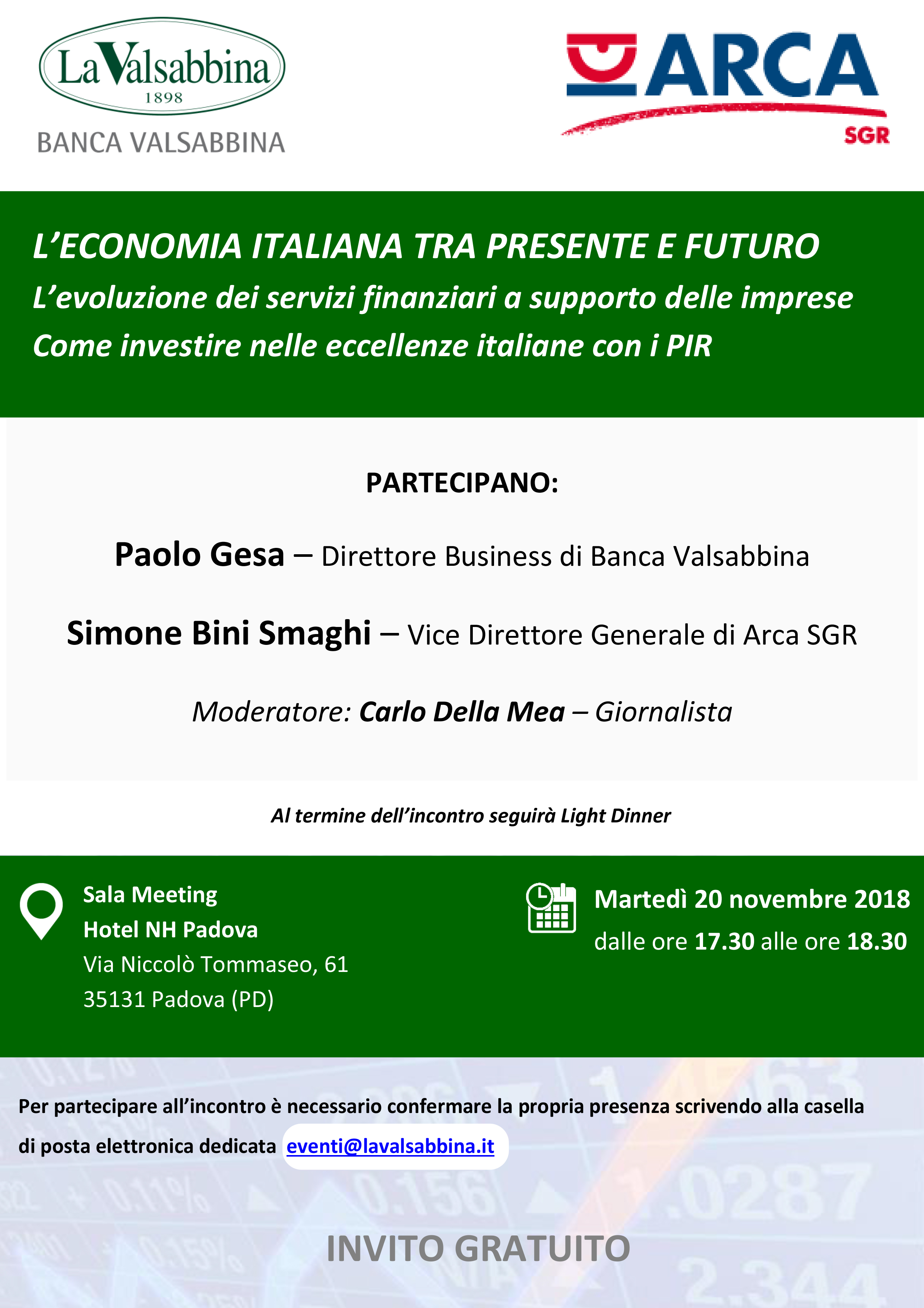 evento Padova ARCA | Banca Valsabbina
