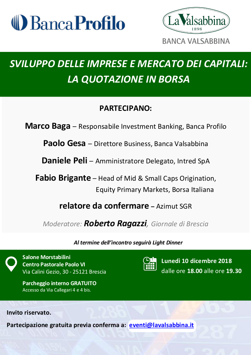 evento Banca Profilo 10 dicembre | Banca Valsabbina